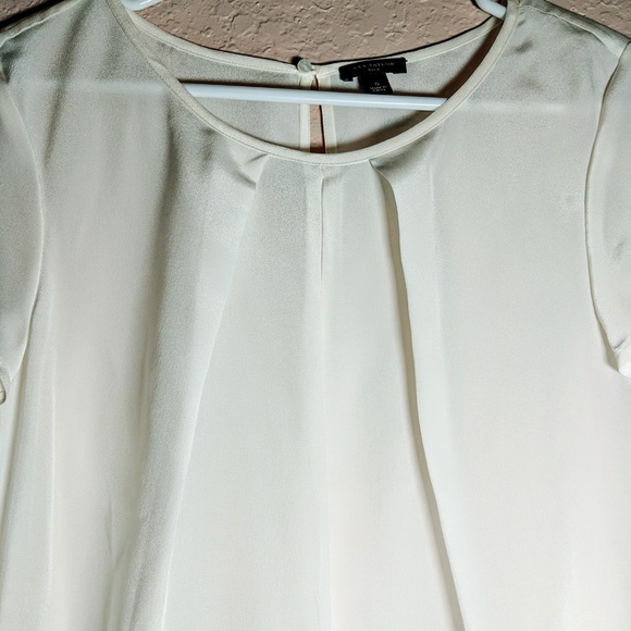 Ann Taylor ivory 💯 silk career blouse size Small - Picture 4 of 6